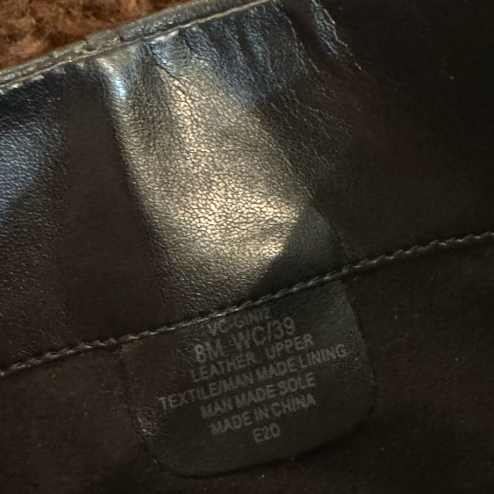 Vince Camuto Black Leather Over the Knee Boots with Gold Buckle - Picture 5 of 6